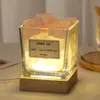 Night Lamp Handmade Fragrance Expanding Cup Gift Desktop Nightlight Gift Decoration Natural Orange Salt Crystal Stone Table Lamp 231226
