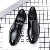 Herrläderklänningskor gentleman formella män sko lyx varumärke casual loafers mäns sociala höst bröllop hiss 231227