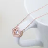 Pendanthalsband UFOORO S925 Silver Sterling U-formad smart halsband Form Woman Wedding Gift Pave Rounfg Clearn Zircon ClaVicle Chain Chain