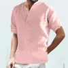 Männer Casual Hemden Männlich Solide Top Hemd Stehkragen Bluse Taste Roll Up Sleeve Lange Mode T Smoking Für männer Slim Fit