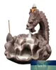 Quemador de incienso de reflujo del dragón con 10 conos, soporte para varillas de incienso, artesanías de cerámica aromática, incensario con olor a torre, Zen Room9576604