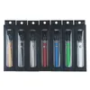 Caixa preta 510 rosca pré-aquecimento caneta vape bateria tensão variável 2.6v-4.0v 350mah carregador usb bateria de cigarro eletrônico