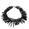 Hängen Yygem Natural 4x46mm Black Coral Branch Necklace 2 Rows For Ladies Luxury Jewelry