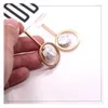 Boucles d'oreilles pendantes, Imitation pierre de pin, breloques, crochet d'oreille, cercle rond, 4 couleurs