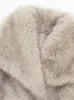 여자 모피 겨울 패션 솜털 가짜 코트 여성 캐주얼 한 솔리드 슬리브 턴 다운 고운 따뜻한 코트 여성 재킷