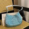 Pequena cleo cristal cetim sacola designer bolsa feminina quadrada alças de couro náilon crossbody ajustável hobo sacos de ombro