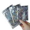 Resealable Smell Proof Bags Foil Pouch Bag Flat mylar Bag for Party Favor Food Storage Holographic Color with glitter star Qcvat Itckw