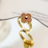 Vans Cleef Designer pierścienie dla biżuterii Kobiety Oryginalny zespół wysokiej jakości Pierścienie Nowy złotą wysoką serię pierścień White Shell Pierścień