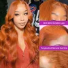 Ginger orange 13x6 en dentelle HD perruques avant de cheveux humains Body Wave 13x4 Human Hair Lace Wigs frontal Wig Transparent Lace Wig for Women 231227