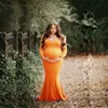 Spetsmoderskapsklänningar fotografering rekvisita sexig delad sida maxi klänning för gravida v-ringning kvinnor lång graviditet klänning fotografer 2024 heta