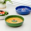 Plates Nordic Creative Ceramics Handmade 3D Small House Love Pattern Soup Plate Dessert Tableware Home Salad