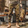 Calças masculinas americanas retro trabalho casual harajuku versátil perna larga outono solto tubo reto