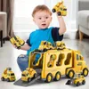 Light And Music Transport Vehicle For Storing Double Layer Large Sized Engineering Fire Protection City Toy 231227