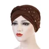 Ball Caps Womens grote elastische effen kleur comfortabele platte hoed Single Stud Bead Strip theekopje hoofdband