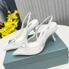 High heeled formal shoe designer shoes, rhinestone banquet shoes, luxurious women's shoes, classic triangle buckle decoration, 9CM slim high heels, 35-42 with box