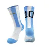 Blå gult nummer 10# 7# Barnfotboll Socks Men's Football Sports Short Socks Outdoor Running Fast-Torking Breattable Non-Slip 231227