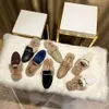 Designer shoes Metal buckle soft leather rabbit half slippers cotton shoes Mueller's slippers women's shoes winter fur shoes foot Furry slipper 7XPDl