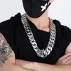 31mm Super lourd rond Curban gourmette chaîne collier titane acier Hiphop hommes femmes Punk énorme épais or argent 316L inoxydable Stee1802