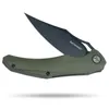 Couteau pliant de poche Flipper, 3,81 "lame noire délavée 14C28N manche G10, couteaux d'extérieur EDC, couteau de survie de camping pour hommes femmes cadeau KZ-668 NOIR