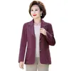 Women's Suits Middle-aged Mother Spring And Autumn Long-sleeved Suit Loose Fashion High-end Coat Womens Solid Color Small Fragrance Casual