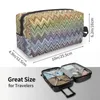 Cosmetic Bags Boho Chic Modern Zigzag Makeup Bag Women Travel Organizer Kawaii Geometric Multicolor Storage Toiletry