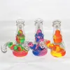 smoking pipe Silicone Water Bong 7.5 inch Mini FDA Approved Unbreakable Dab Rigs Bent Tube For Herb and Oil Hookah Pipes LL