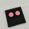 2023 Luxury quality Charm round shape stud earring with pink color in 18k gold plated have box stamp PS7509A319s