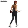 Sport Dames Zomer Jumpsuit Effen Hoge Taille Gym Jumpsuit Backless Tank Top Romper Mouwloos Fitness Outfits Dames Casual pak 231227