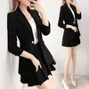 Arbeit Kleider frauen Herbst Koreanische Mode Roten Anzug Mantel Kleid Zwei Stück Sets 2023 Weibliche Lose Beiläufige Blazer Femme mini Rock Set