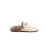 Designer shoes Rabbit Flat Bottom Plush Plush Man Half Muller Shoes Women's Autumn/Winter Furry slipper 555Kl