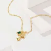 Designer ch Cross Luxury Chromes Pendant Necklace Pure Gold Inlaid Emerald Style Retro European American Heart Neckchain Sweater Chain Lover Gift Ny 2024 WX6D