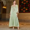 Vêtements ethniques Elegant Abaya Satin Dubai Party Robe de soirée Femmes musulmanes Long Robe Broderie Floral Islamic Turquie Kaftan Robes