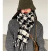 2024 designer scarf Luxury Fashion Ladies new black and white square plaid thickened scarf