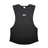 Herrtankstoppar Sommaröppning SIDES SKÄR ATT GYM KLÄDER Fitness Mens ärmlösa T-shirts Droppade armhål Bodybuilding Workout Vest