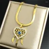 Hanger Kettingen Minimalistische Hart Dream Catchers Ketting Vrouwen Rvs Goud Kleur Kwastje Femme Sieraden Gift NZZZ466S04