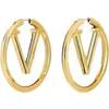 Модные 3 см золотые дизайнерские серьги-кольца для женщин, вечеринок, свадебных подарков, ювелирных изделий для невесты, 40jl H1312Z