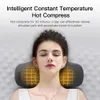 Electric Neck Massager Cervical Pillow Heat Vibration Massage Back Traction Relax Sleeping Memory Foam Pillow Spine Support 231227