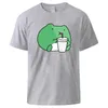 T-shirts pour hommes Grenouille avec une boisson en métal imprimé T-shirt imprimé hommes graphique mode t-shirt coton confortable streetwear basique tout match