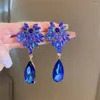 Dangle Oorbellen FYUAN Mode Geometrische Waterdruppel Voor Vrouwen Rood Wit Blauw Kristal Bruiloften Feestsieraden