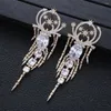 Dangle Earrings 105MM Luxury Famous Fireworks Full Mirco Paved Micro Zirconia Women Bridal Dress Wedding Drop Earring Pearl Jewelry E10241