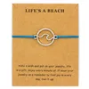 Bijoux de déclaration d'amitié réglables pour filles, avec carte, faites un souhait, bracelets à breloques ondulés en argent pour femmes, 271l
