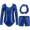 Maillots de bain pour femmes Justaucorps pour filles Ballet Danse Gymnastique Costume Dorure Body avec short et bandeau