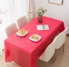 أغلفة مائدة يمكن التخلص منها تغطي PE بلاستيك الطعام Tablecover Tablecover TableCloth زفاف قطعة قماش عيد ميلاد لمستطيل المكتب الصلبة اللون بالجملة FY2688