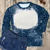 Herren-T-Shirts, Polyester, Thermo-Sublimation, blanko für personalisiertes Design, langärmeliges Rundhals-Oberteil, Batik-Spots, neutrales Wind-T-Shirt