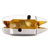Moda para mujer 3D Ship Steamer Crystal Clutch Bolsos de noche Lady Metal Minaudiere Bolso de boda Artículos de tocador de viaje Monedero de lujo 231226