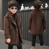 Kids Boy en Jacket Coats Quality Autumn Winter Plus Velvet Thicken Children Boy Outerwear 2 Colors For 3 4 6 8 10 12 14Y 231227