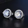 Klassieke Vrouwelijke Gemaakt Moissanite Diamanten Stud Oorbellen Voor Vrouwen Mode 925 Sterling Zilveren Bruiloft Sieraden Earring292i