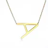 Neue minimalistische Gold Rose Gold Silber Farbe 26 A-Z Buchstaben Name Initiale Halsketten für Frauen lange große Buchstaben Anhänger Halskette12053