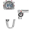 Pocket Watches Compass rostfritt stål Hook Travel Digital Watch for Nurses Clip on Quartz