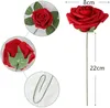 25pcs/box Artificial Flowers Fake Rose Flower w/Stem for DIY Wedding Bouquets for Bride Centerpieces Bridal Shower Party Home Room Decorations